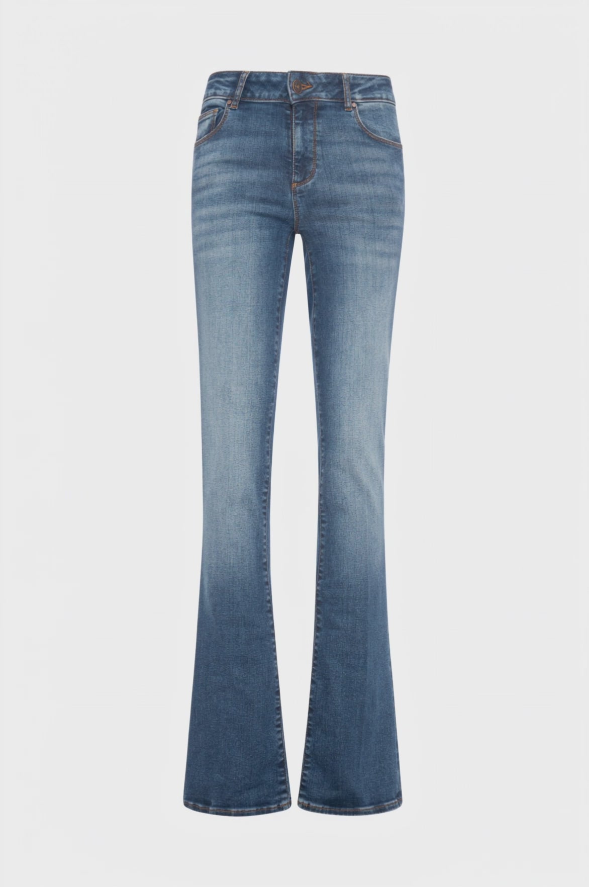 Jeans bootcut with push-up effect made in denim with middle wash