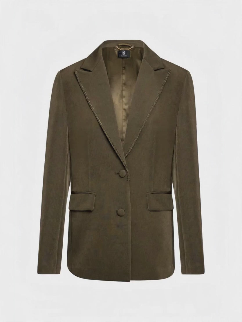 Blazer jacket regular fit single breasted made in velvet