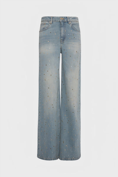 Jeans flare made in denim with light wash