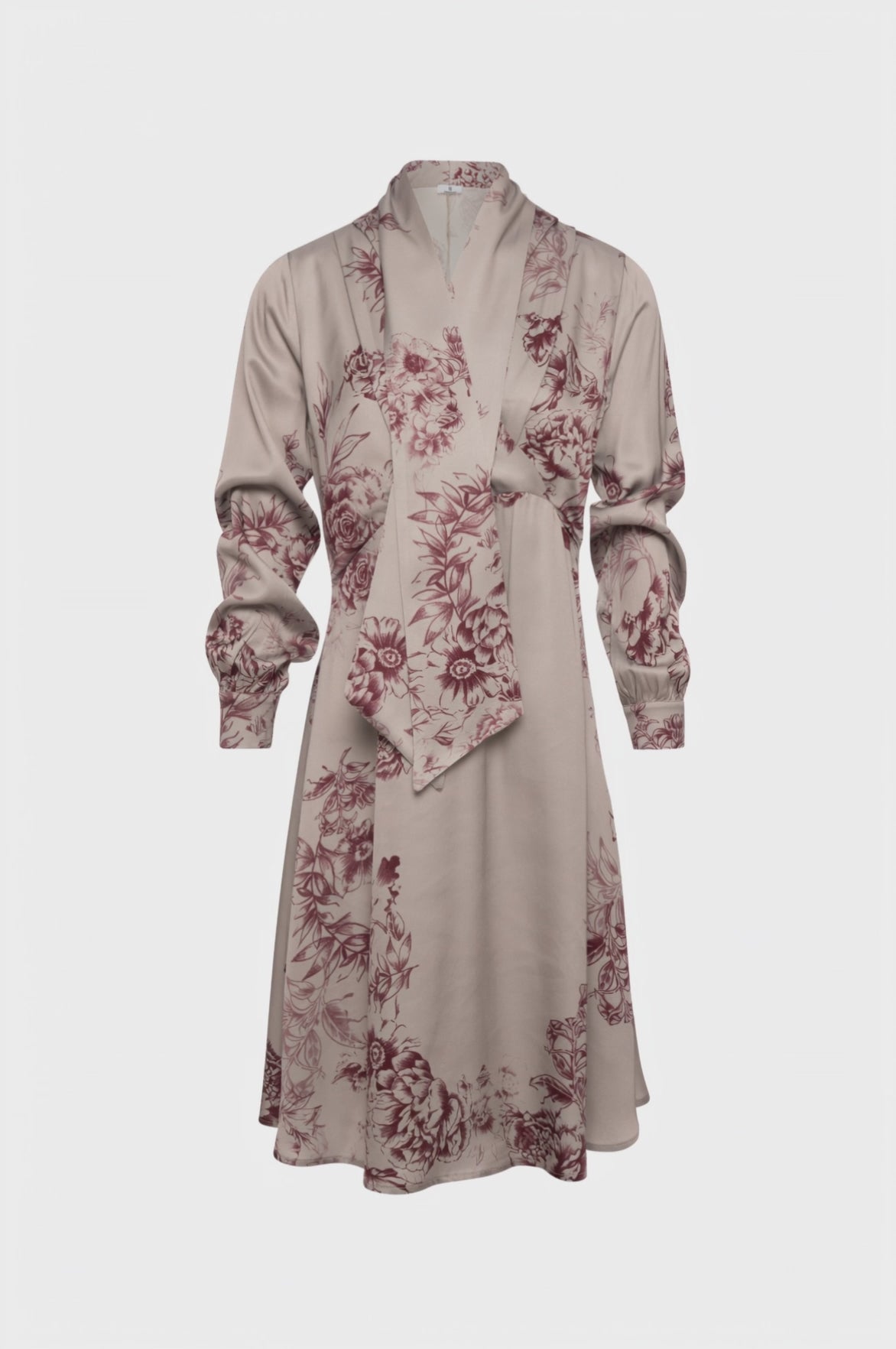 Dress regular fit middle length with flowery pattern
