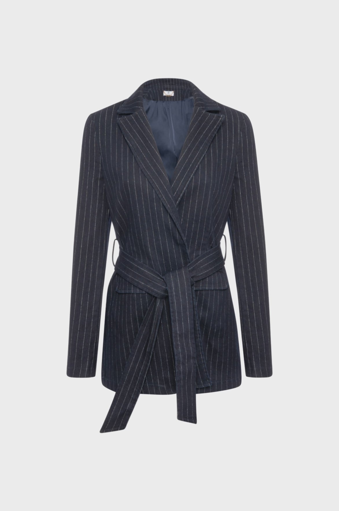 Blazer jacket regular fit made in pinstriped denim