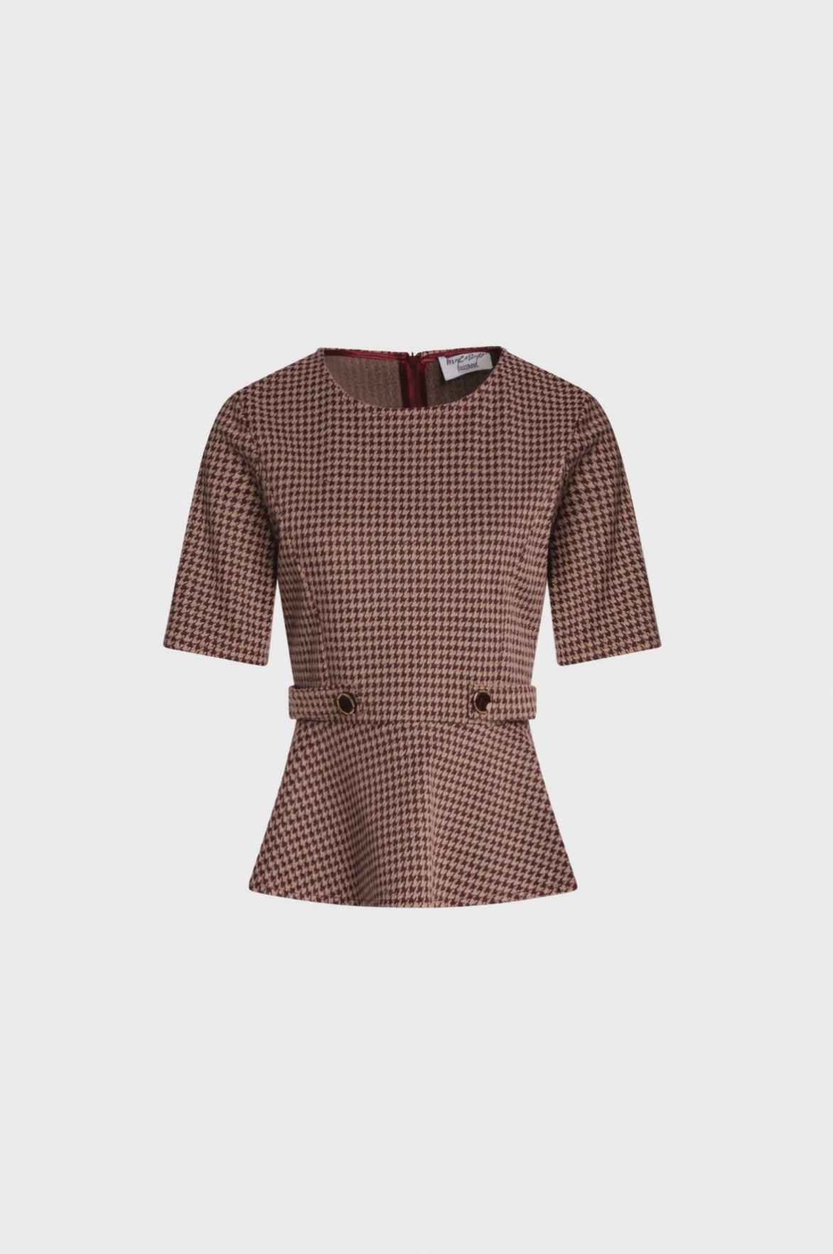 Blouse regular fit made in pied de poule fabric