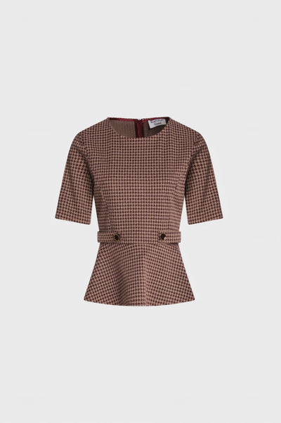 Blouse regular fit made in pied de poule fabric