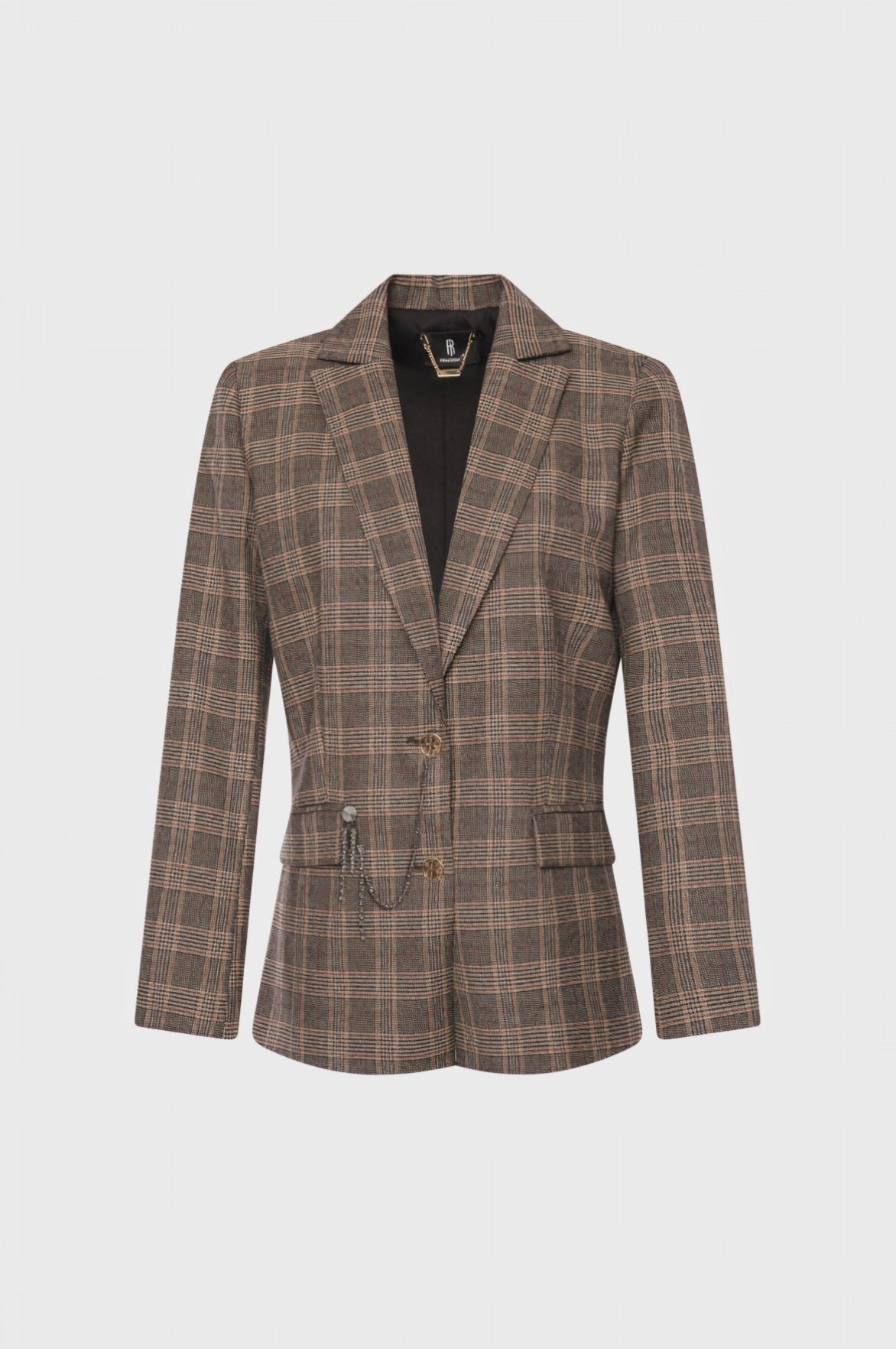 Blazer jacket regular fit made in Prince of Wales fabric