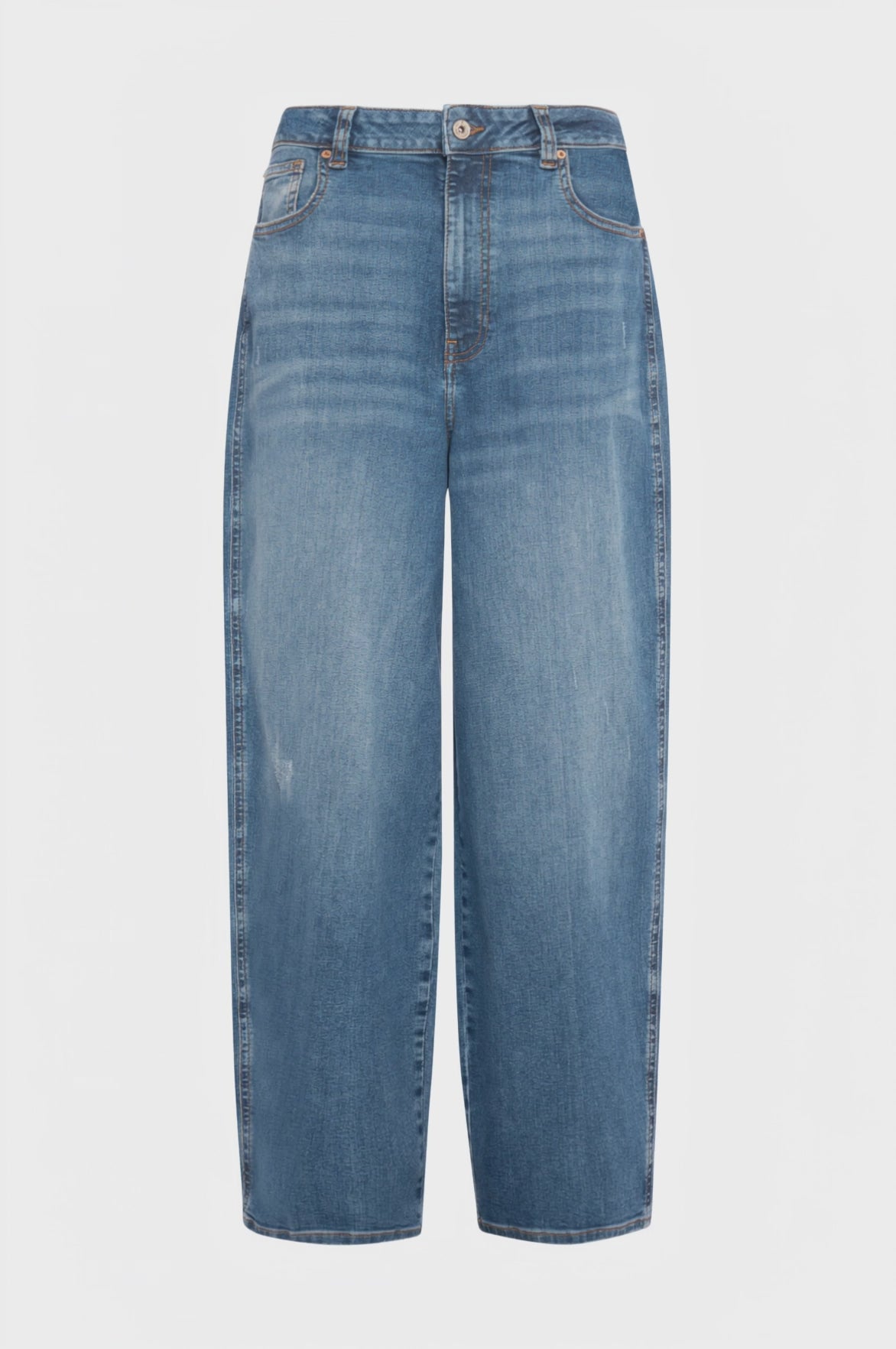 Jeans carrot balloon made in denim with middle wash