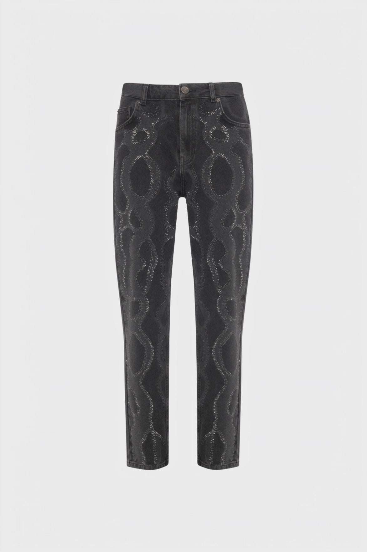 Jeans carrot mom fit made in black denim with strong wash