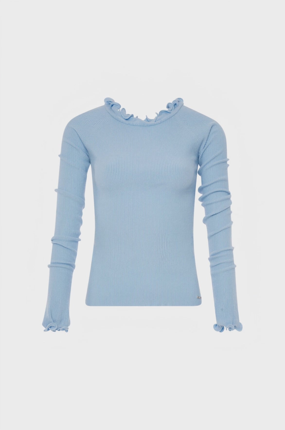 Knitwear slim fit with frills at the bottom