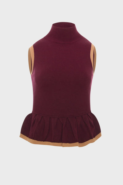Knitted tank top double colour