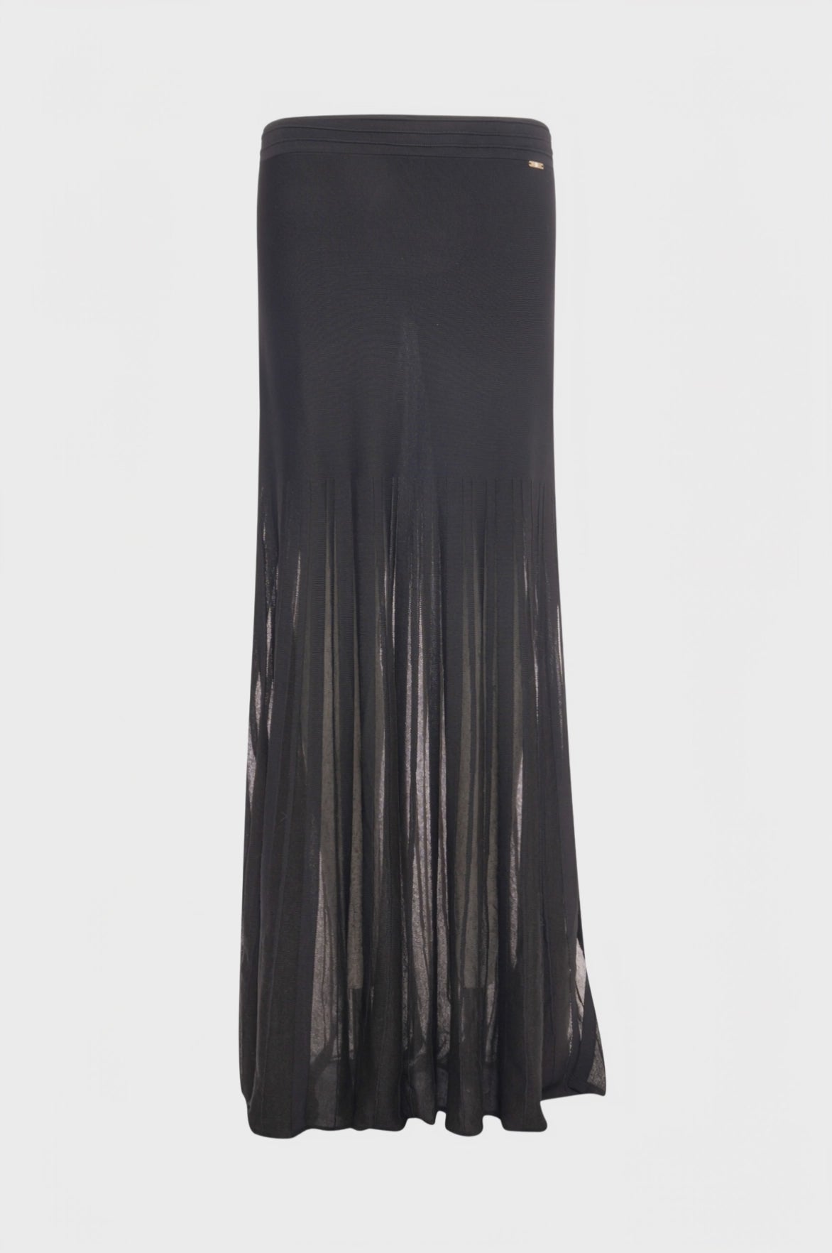 Long pleated skirt flare