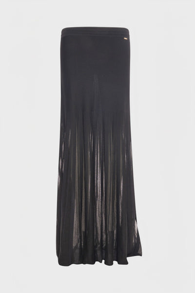 Long pleated skirt flare
