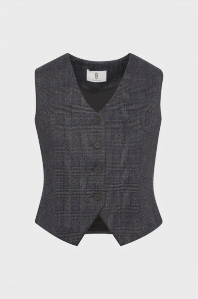 Gilet slim fit made in Prince of Wales fabric