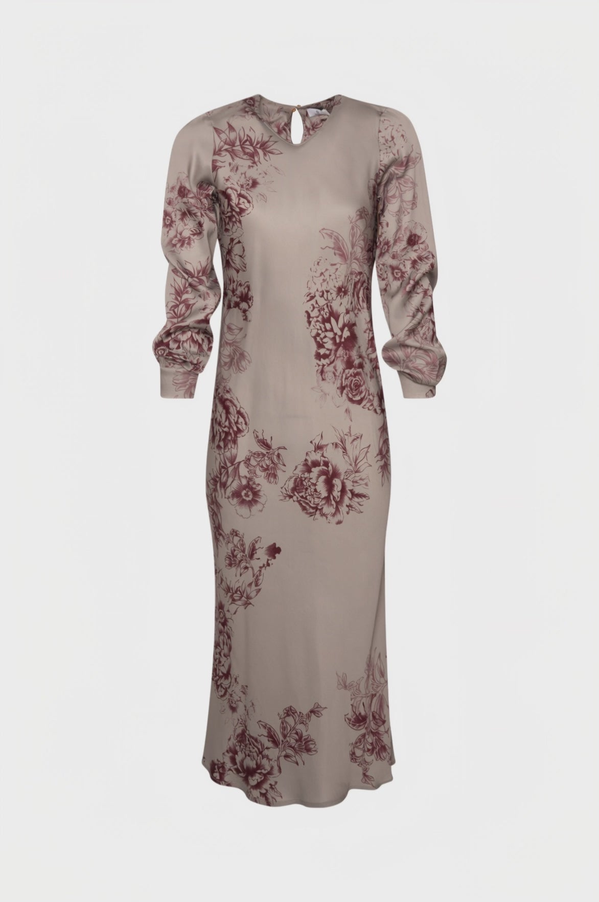 Long mermaid dress regular fit with flowery pattern