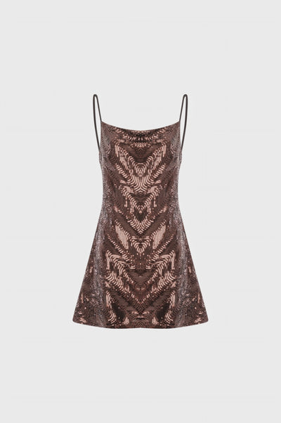 Mini sleeveless dress made in sequins