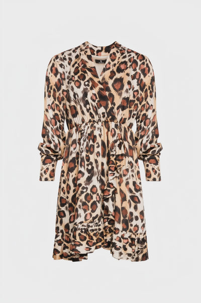 Mini dress regular fit with animalier pattern