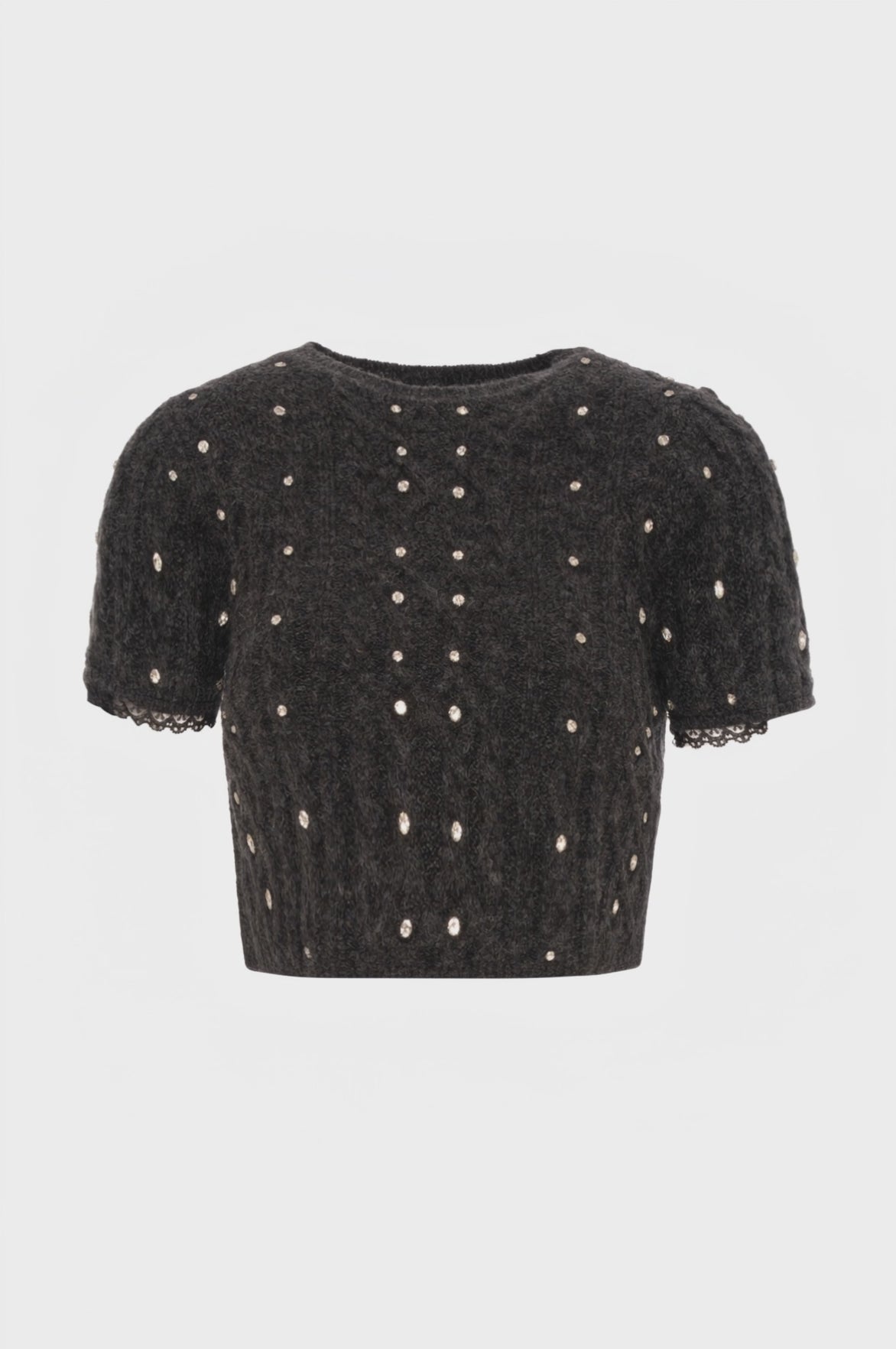 Knitwear cropped with cable stitch