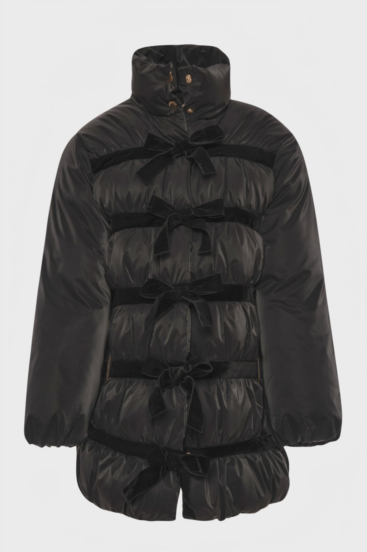 Padded jacket regular fit with bows made in velvet