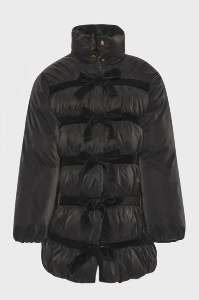 Padded jacket regular fit with bows made in velvet