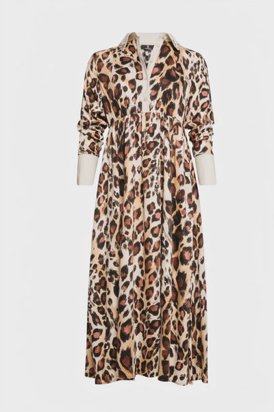 Dress regular fit middle length with animalier pattern