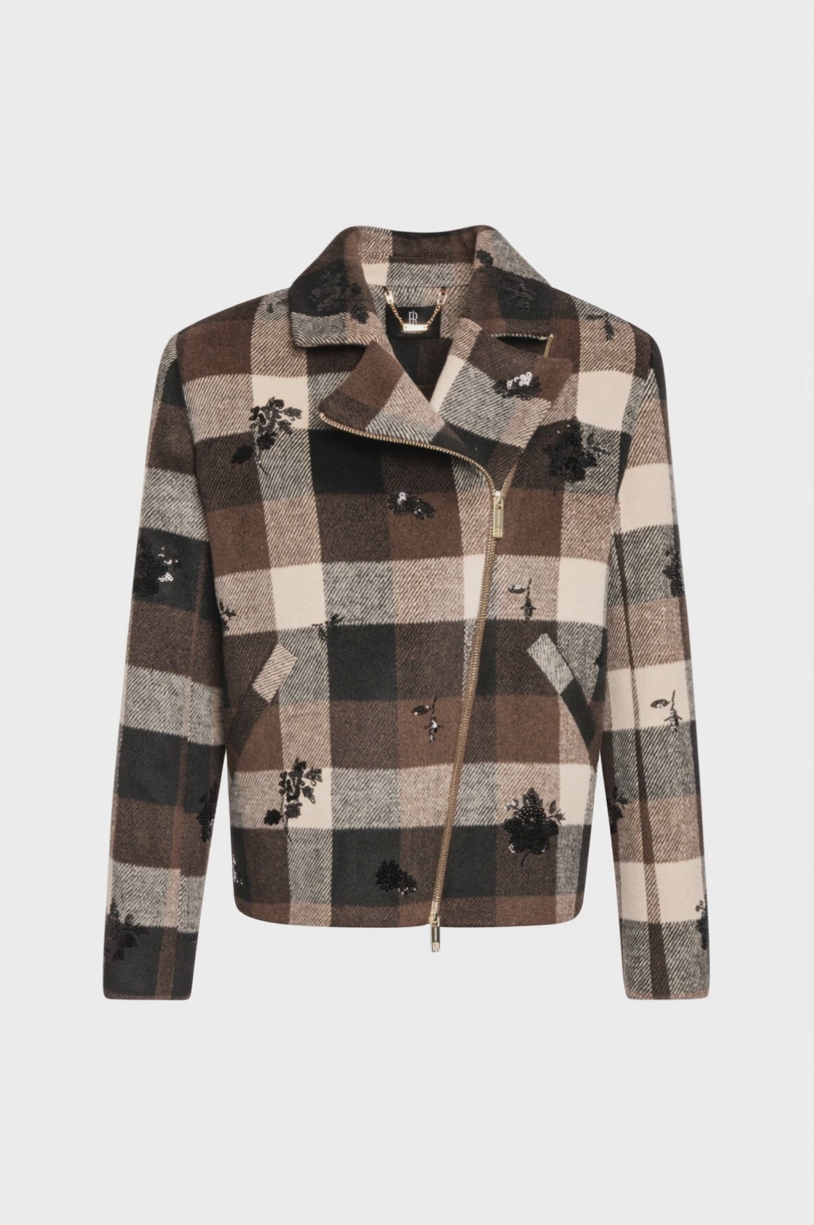 Biker jacket regular fit with diamond pattern