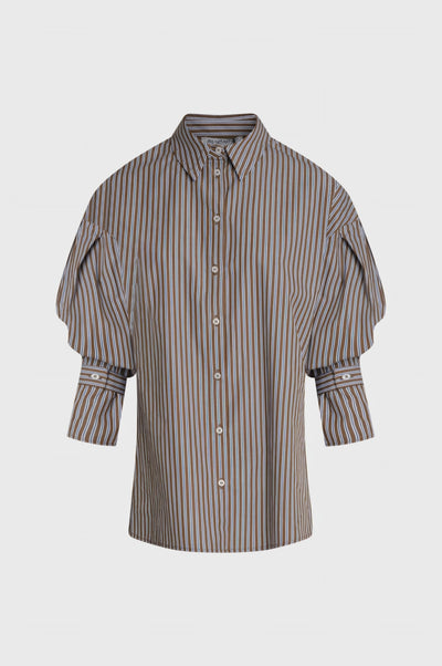 Shirt regular fit made made in cotton with stripes