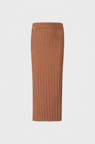 Long knitted skirt slim fit with lurex