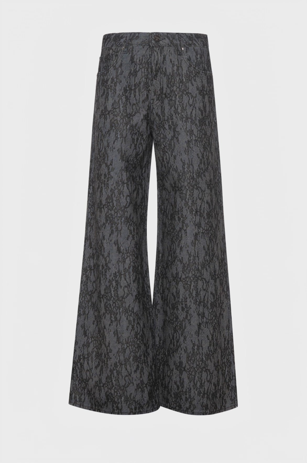 Jeans flare made in denim with lace
