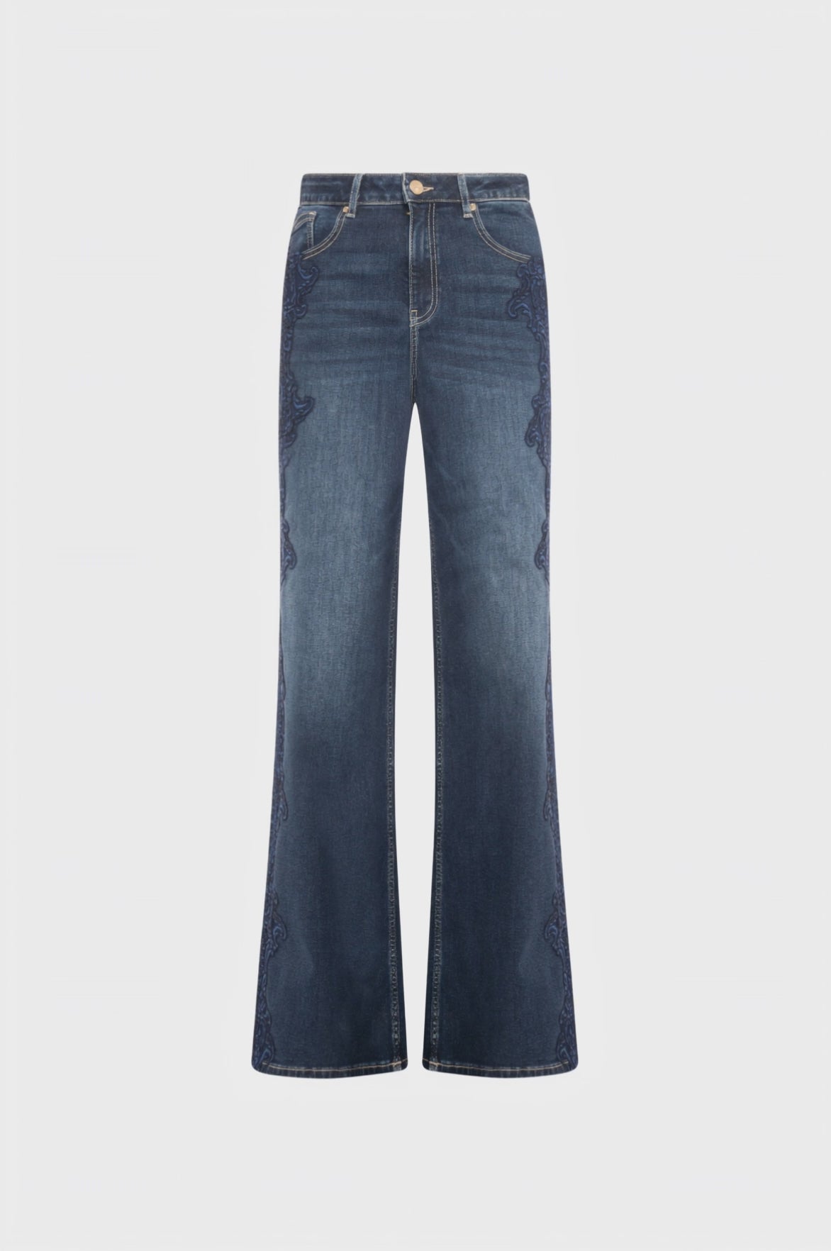 Jeans flare made in denim with middle wash