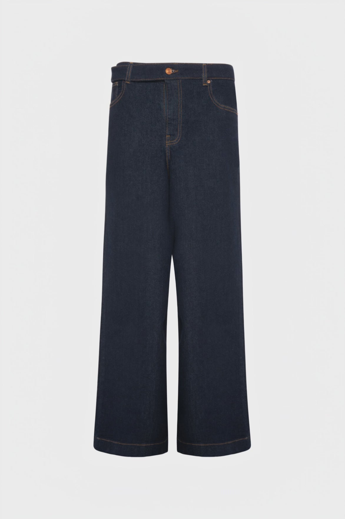 Jeans wide leg made in denim with raw wash