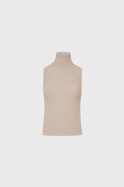 Sleeveless knitwear with jacquard effect