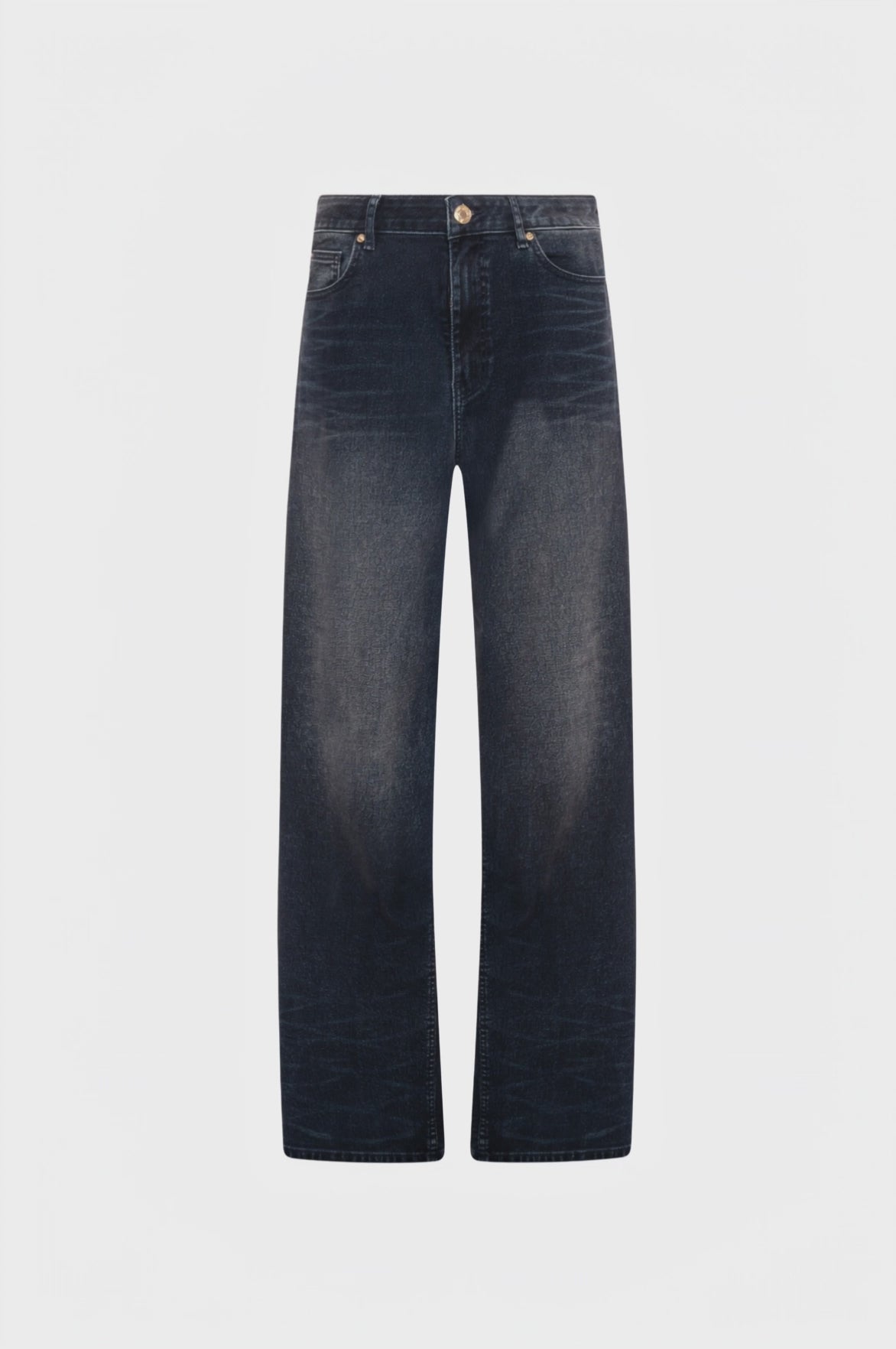 Jeans straight line made in denim with dark wash