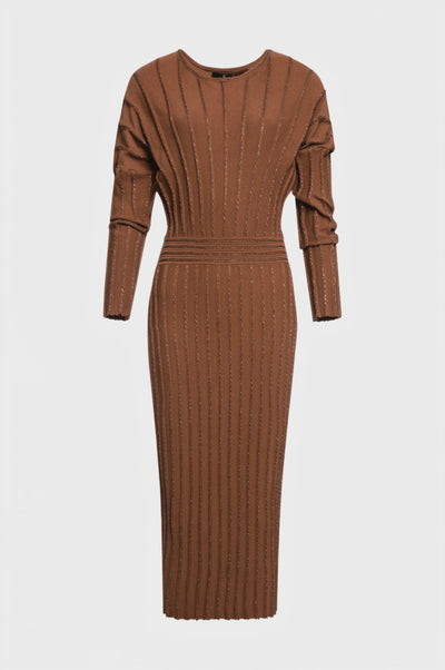 Knitted dress regular fit middle length with lurex