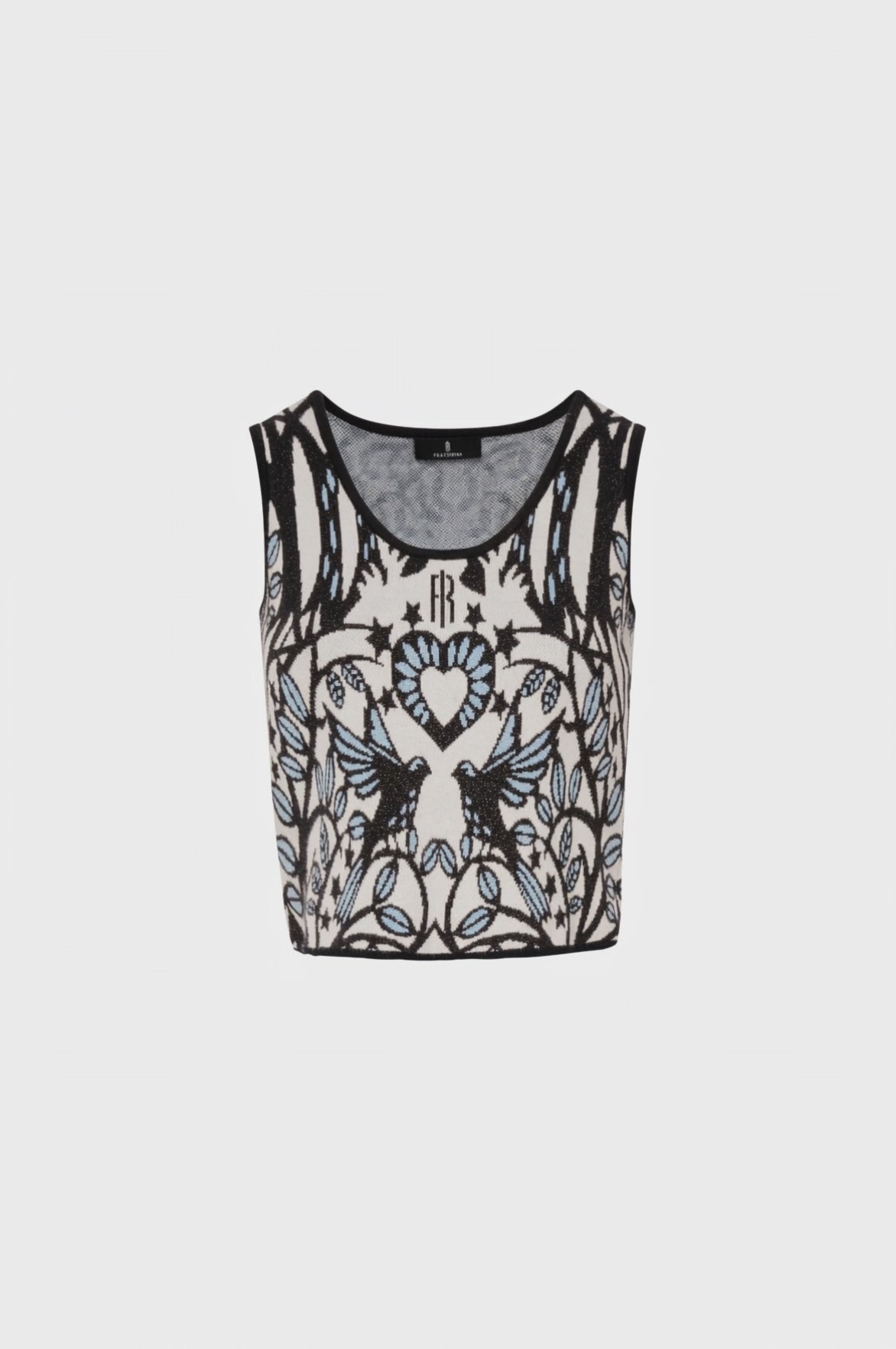 Knitted tank top with jacquard effect