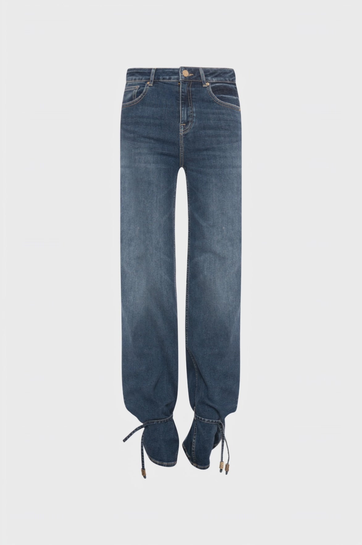 Jeans straight line made in denim with middle wash