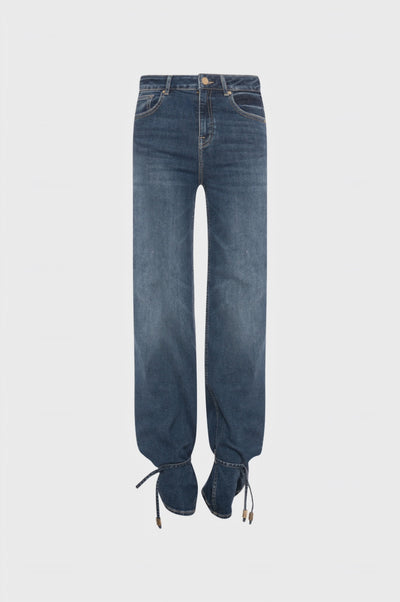 Jeans straight line made in denim with middle wash