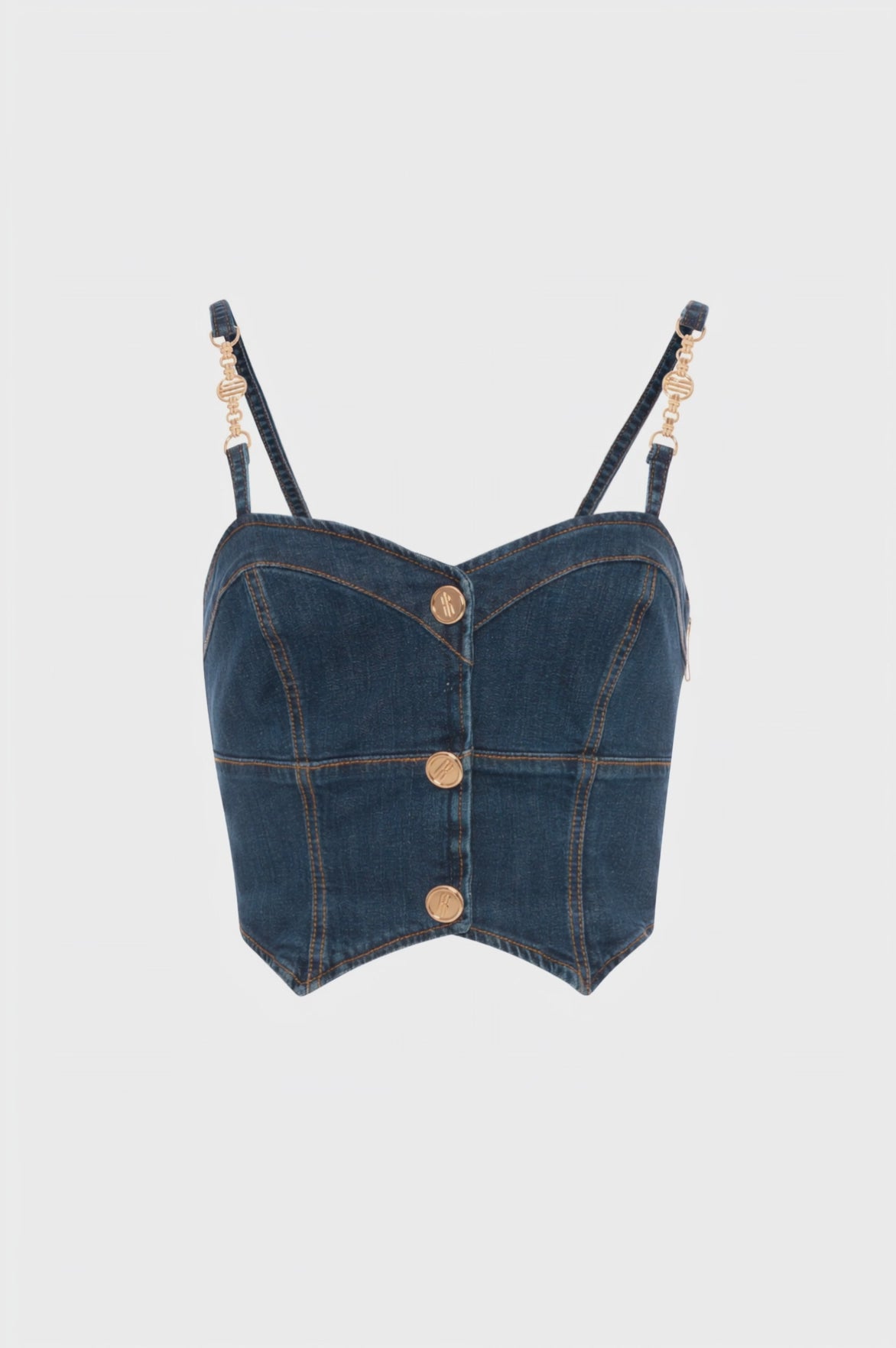 Bustier slim fit made in denim with middle wash