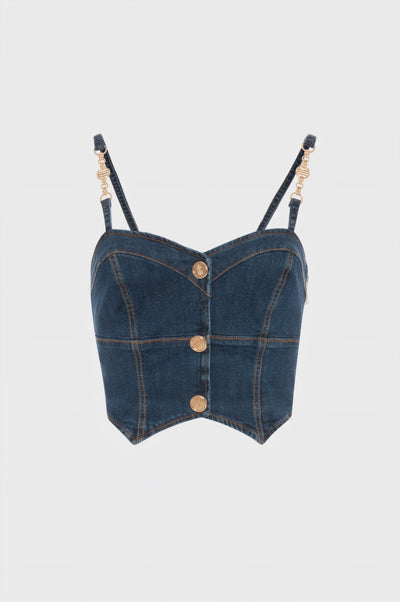 Bustier slim fit made in denim with middle wash