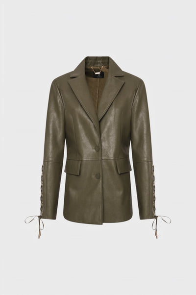 Blazer jacket regular fit single breasted made in fake fur
