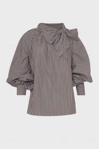 Blouse A-shape made in striped cotton