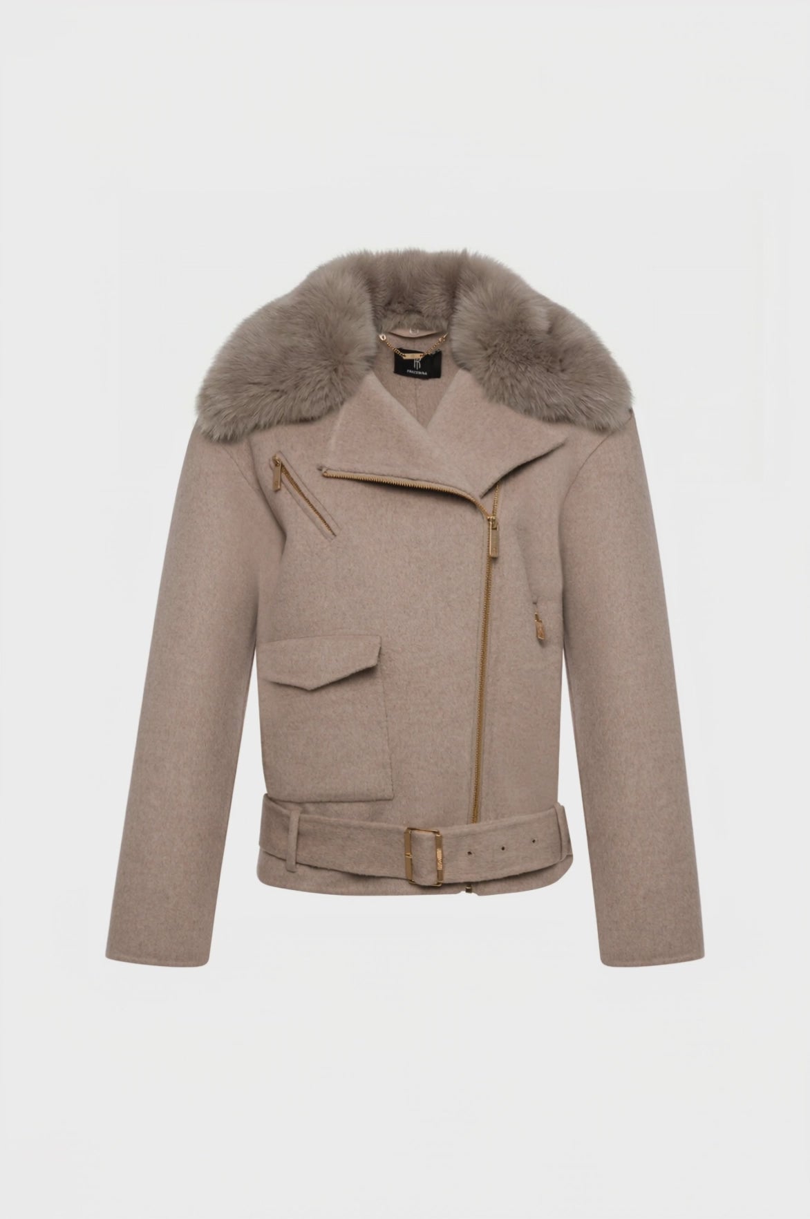 Biker jacket regular fit with wool