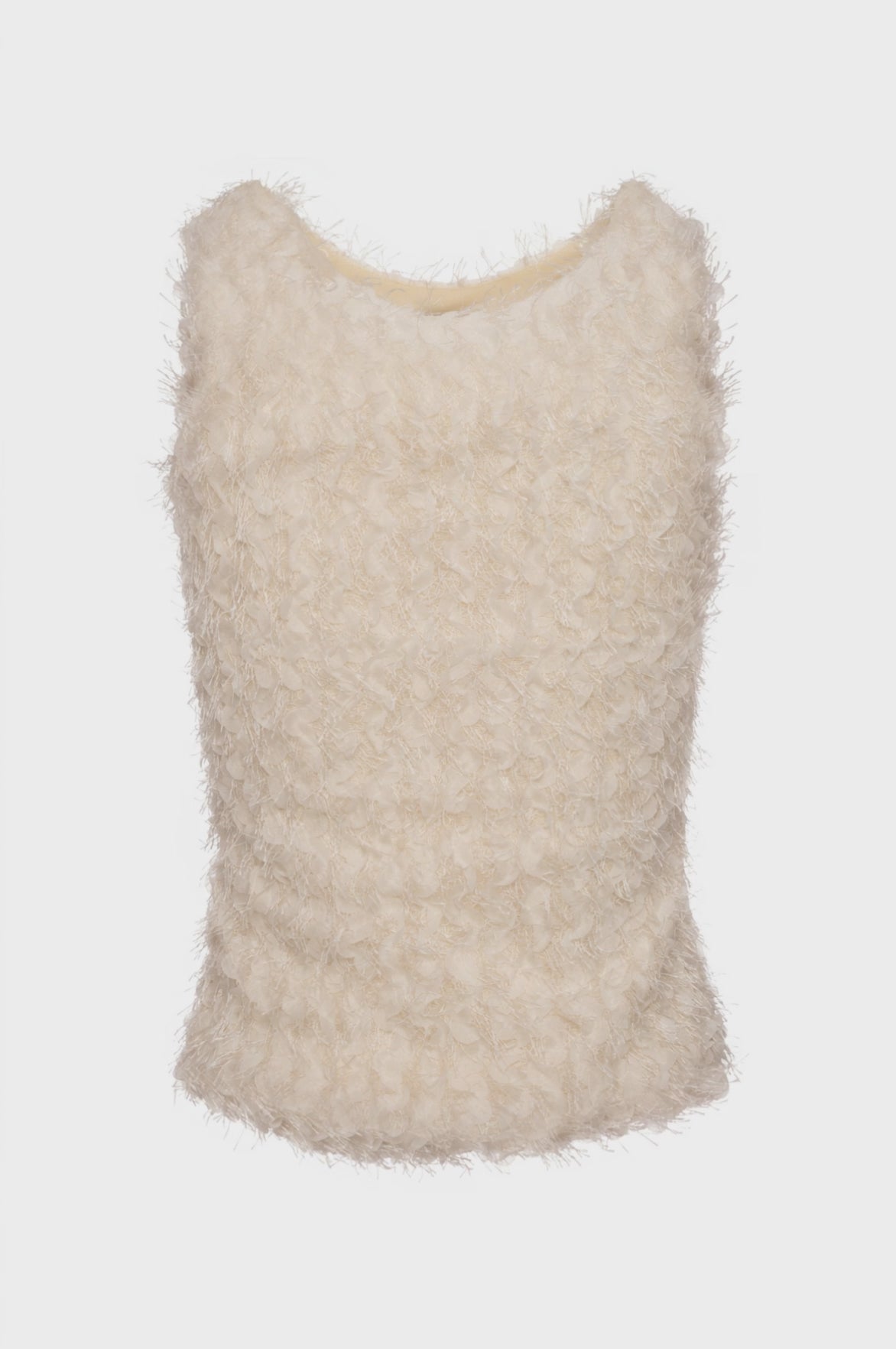 Tank top made in fil coupè fabric