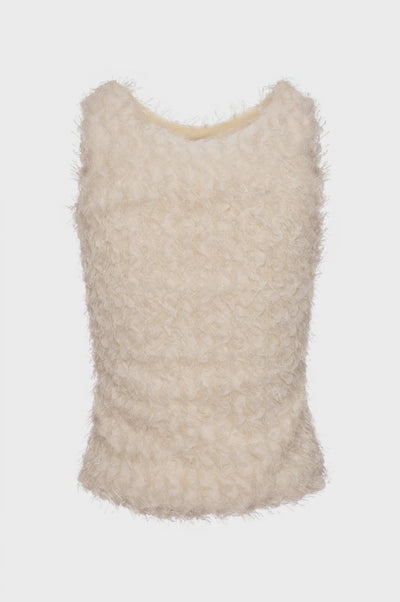 Tank top made in fil coupè fabric