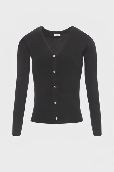 Knitted cardigan slim fit with V-neck drop