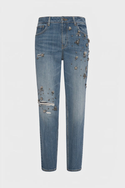 Jeans carrot mom fit made in denim with middle wash