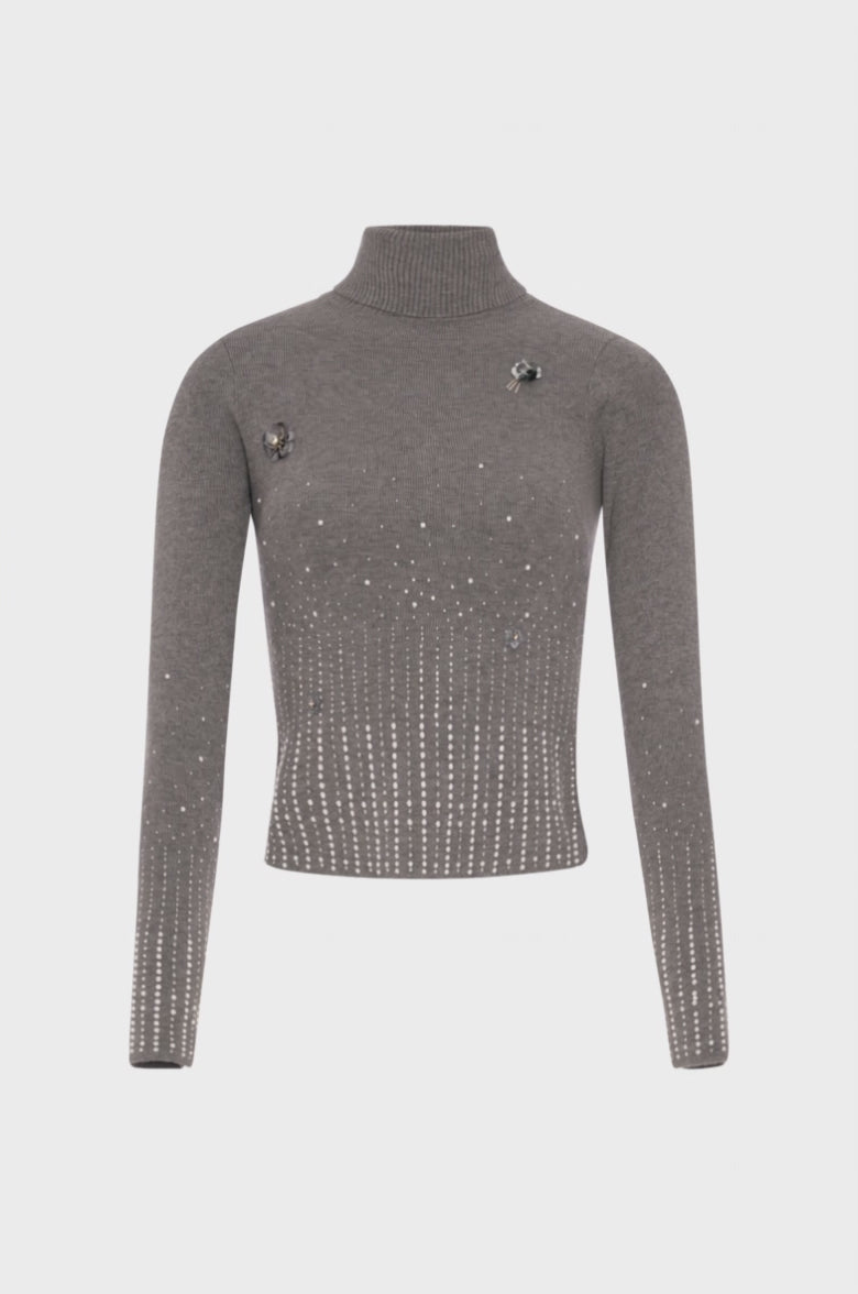 Knitwear slim fit with shiny applications