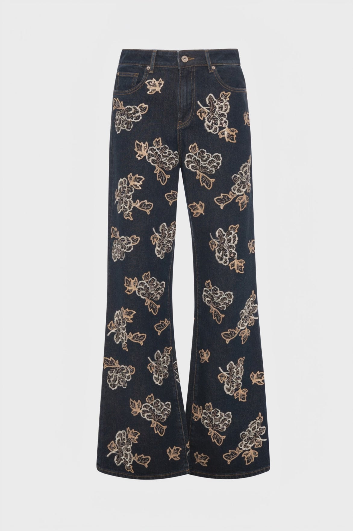Jeans flare made in denim with middle wash