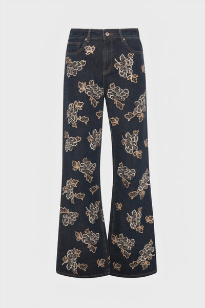 Jeans flare made in denim with middle wash