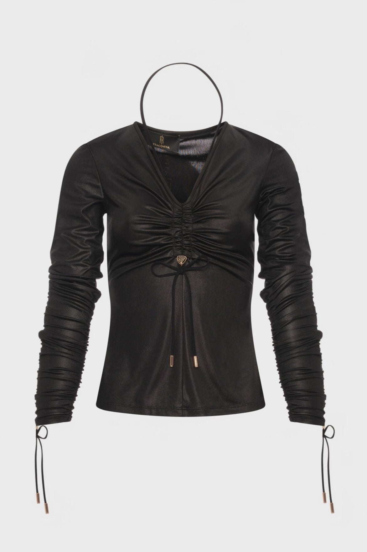 Blouse slim fit made in fake leather