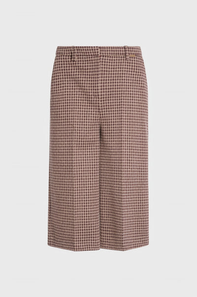Pant regular fit cropped made in pied de poule fabric