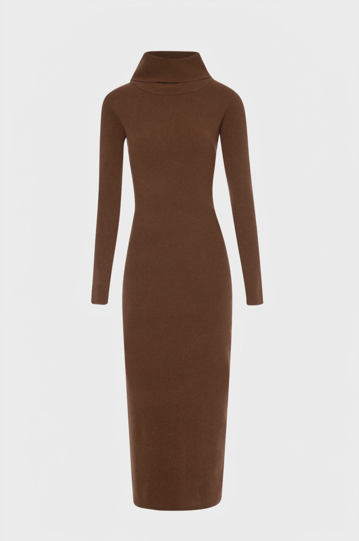 Knitted long dress slim fit made in wool