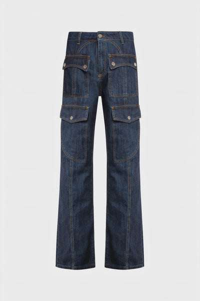 Jeans bootcut made in denim with dark wash